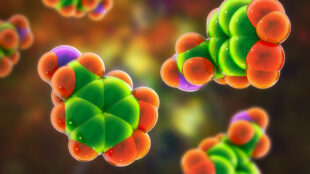 Tredimensionell av dopaminmolekyl.