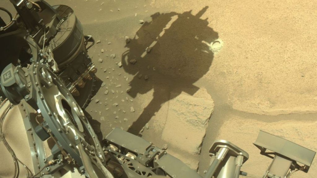 Bild på Mars steniga yta.