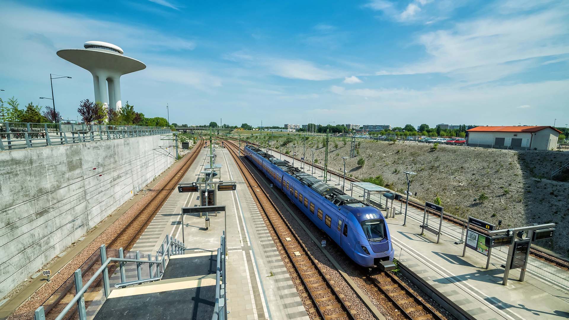 Tåg på en station